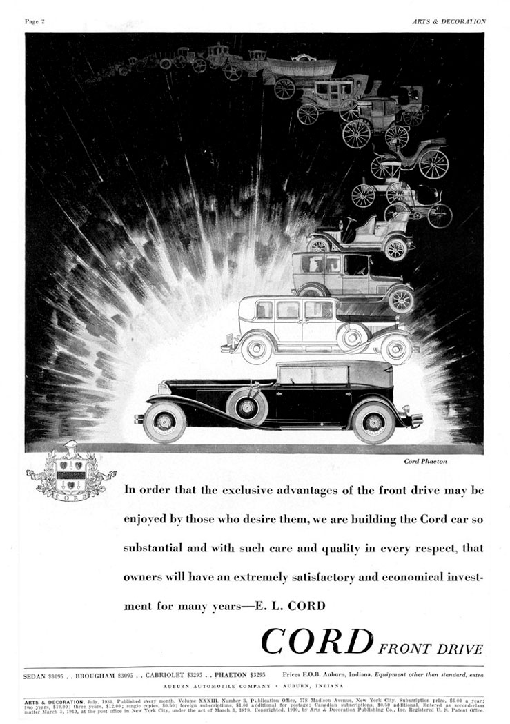 1930 Cord Auto Advertising